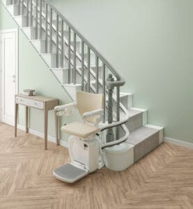 Handicare 4000 curved stairlift with Smart Seat